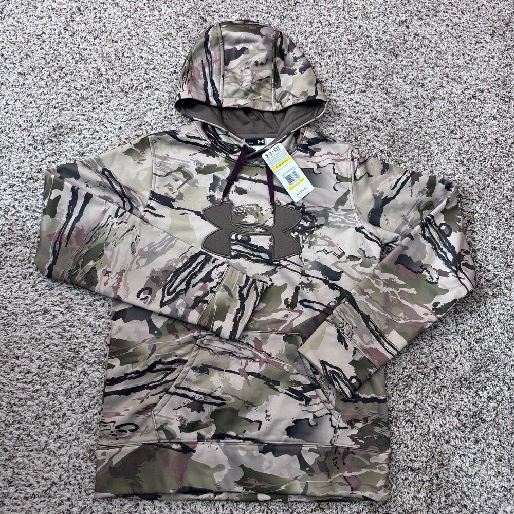 Underarmour Hoodie Womens Medium Brown Loose Fit Cold Gear Ridge Reaper NWT